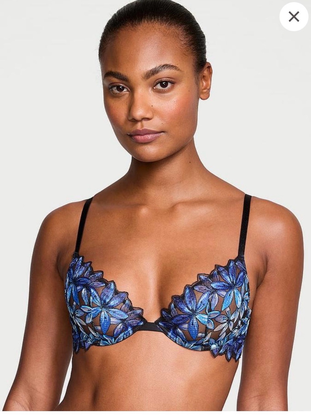 NWT Victoria’s Secret Very Sexy Ziggy Glam Floral Low-Cut Demi Bra Sz 38 DDD